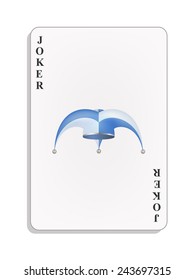 Playing card with joker hat 