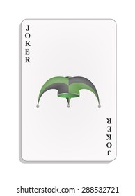 Playing card with joker hat 