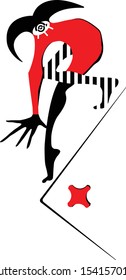 Playing card Joker, Jester, Fool. Abstract graphic vector image. For graphic design