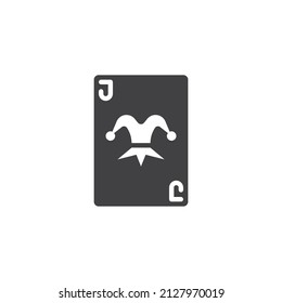 Playing card - Joker vector icon. filled flat sign for mobile concept and web design. Joker card glyph icon. Symbol, logo illustration. Vector graphics