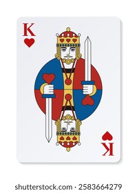 Playing card The King of Hearts. 