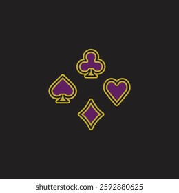 Playing card leaves icon handmade illustration artwork