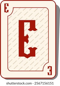 Playing Card Letter Alphabet E