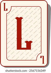 Playing Card Letter Alphabet L