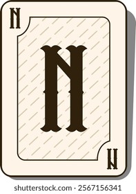 Playing Card Letter Alphabet N