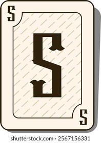 Playing Card Letter Alphabet S