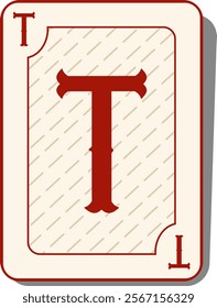 Playing Card Letter Alphabet T