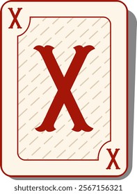 Playing Card Letter Alphabet X