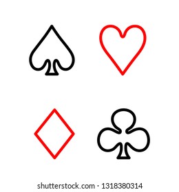 Playing Card Line Icon In Flat Style Vector For Apps, UI, Websites. Black Vector Icon.