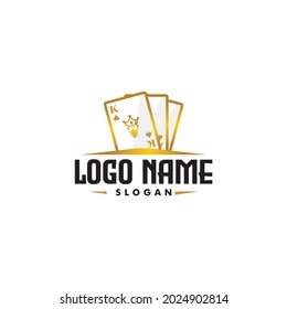 Playing card logo vector. With premium king face as winning lucky game strategy. Apply to web site, on line application brand