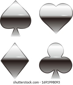 Playing card mark metal frame,Vector illustration