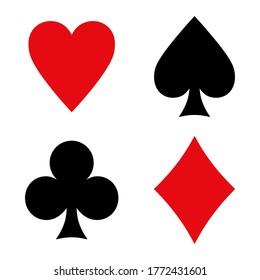 Playing card mark set. Simple vector icon illustration.