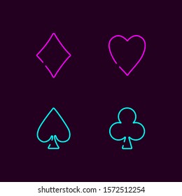 Playing Card Neon Vector Signs On Stock Vector (Royalty Free ...