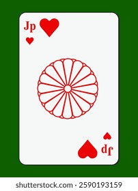 Playing card with official emblem of Japan. Vector image