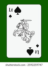 Playing card with official emblem of Lithuania. Vector image