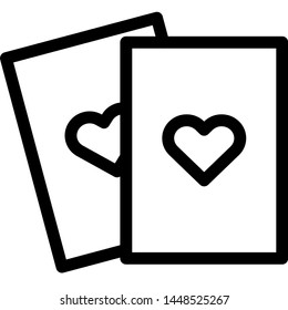Playing card on special occasion of new year - featuring hearts