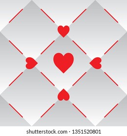 Playing card pattern with heart symbol