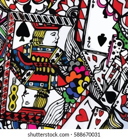Playing Card pattern print poker