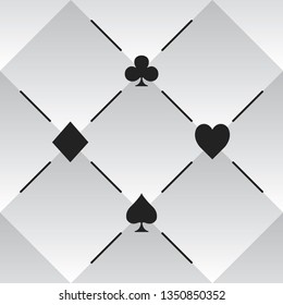 Playing card pattern with spade, club, heart, and diamond symbols