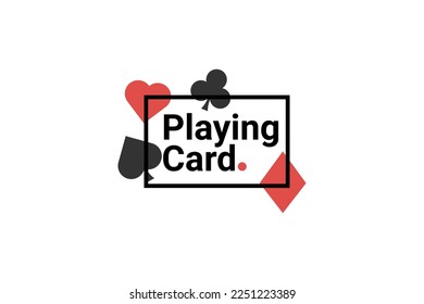 Playing Card Poker Game Logo Vector Icon Illustration