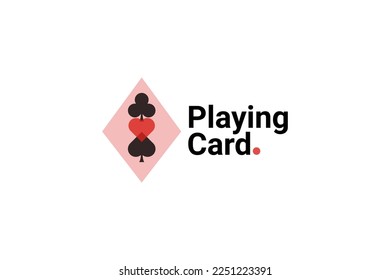 Playing Card Poker Game Logo Vector Icon Illustration