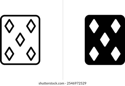 Playing card poker jack icon. Ace of diamonds icon. Lined and isolated symbol. Editable Stroke. Vector illustration