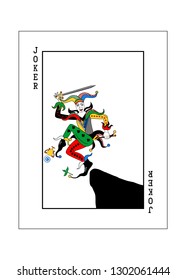 the playing card for poker with joker and elements