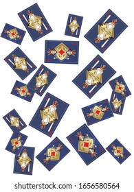 Playing card Queen and King. Original vintage design. Vector illustration.