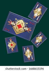 La carta de jugar Reina y Rey. Diseño original. Ilustración vectorial.