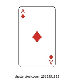 A carta de baralho é o ás vermelho dos diamantes.