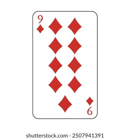 La carta de juego es el diamante rojo número nueve.