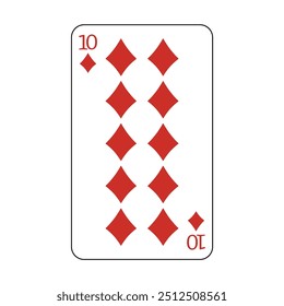 The playing card is the red diamond number ten.