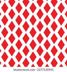 Playing card red diamonds stock with white background, pattern illustration.