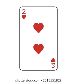 The playing card is red hearts number two.