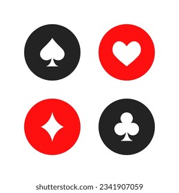 Vektorgrafik der Playing Card Runder Black Symbol Set