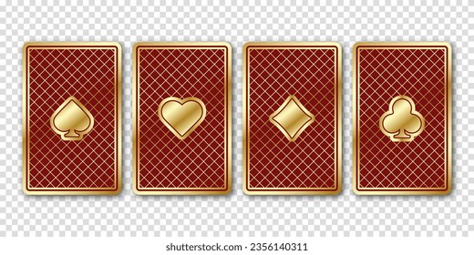 Playing card set. Vector illustration with suit hearts, diamonds, clubs and spades.