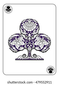 Playing card signs with vintage pattern. Vector illustration. 