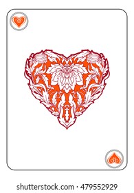 Playing card signs with vintage pattern. Vector illustration. 