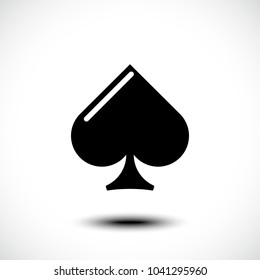 Playing card. Spade icon. Vector illustration symbol isolated on white background