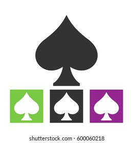 Playing card spade suit flat icon