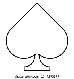 Playing card spade suit line icon. Design can use for web and mobile app. Vector illustration
