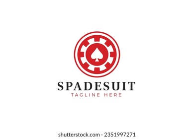 Playing Card Spade Suit Logo. Spade Suit Logo Concept Casino Brand Identity. Spade Suit for Casino Sign Symbol