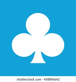 Playing card suit club icon vector. Blue background