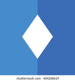 Playing card suit diamond vector icon. Blue background