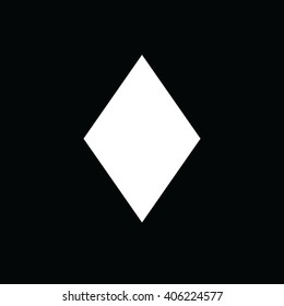Playing card suit diamond vector icon. Black background