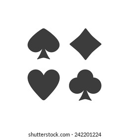 The Playing Card Suit icon. Playing Card Suit symbol. Flat Vector illustration. Set
