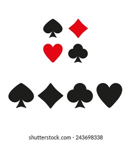The Playing Card Suit icon. Playing Card Suit symbol. Flat Vector illustration. Set