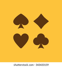 The Playing Card Suit icon. symbol. Flat Vector illustration. Set