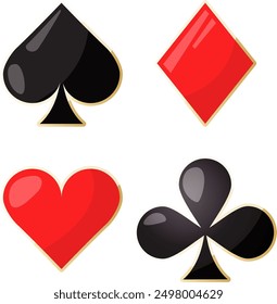 Playing card suit icons. Poker club logo
