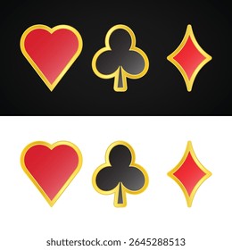 Playing Card Suit Icons Vector Set